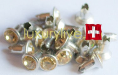Strass Nieten si Jonquil 4mm, 20Stk mit Rückteil