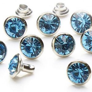 Strass Nieten si lt Sapphire, 3mm, mit Rückteil, 40Stk
