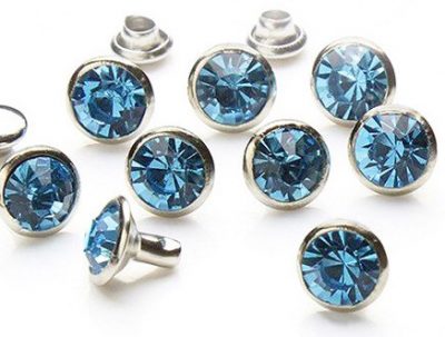 Strass Nieten si lt Sapphire, 3mm, mit Rückteil, 40Stk