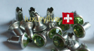 Strass Nieten si Peridot 4mm, mit Rückteil, 20Stk