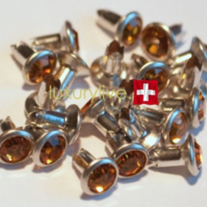 Strass Nieten si Topaz, 4mm, mit Rückteil, 20Stk