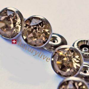 Swarovski Strass Nieten, Edelstahl, ss39, lt.col.Topaz, Stiftlänge 5mm, 10Stk