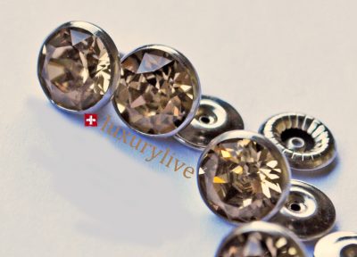 Swarovski Strass Nieten, Edelstahl, ss39, lt.col.Topaz, Stiftlänge 5mm, 10Stk
