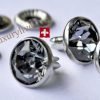 Swarovski Strass Nieten ss39, Silver Night, Edelstahl , 10Stk, mit Rückteil, Stiftlänge 5mm