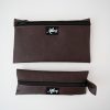 Flaches Etui aus pelle dunkelbraun matt