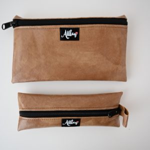 Flaches Etui aus Eco pelle gold glänz