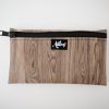 Flaches Etui aus Wachstuch Holzstruktur