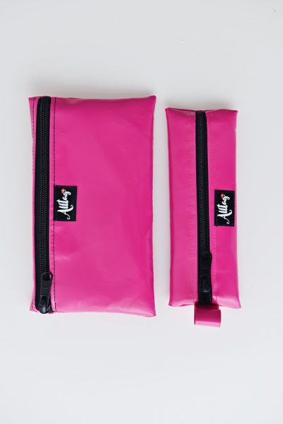 Flaches Etui aus Blache uni pink