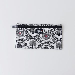 Flaches Etui Wachstuch Schweizer Scherenschnitt