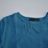 Längeres Shirt aus Leinen in türkis