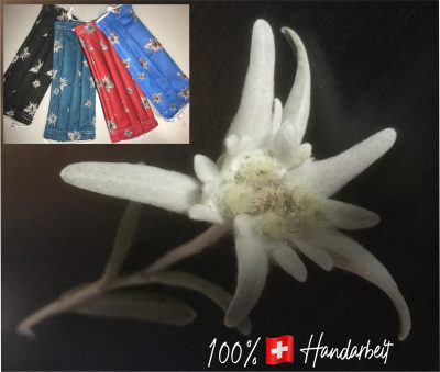 das ORIGINAL = hochwertige STOFF-Maske mit EDELWEISS Design