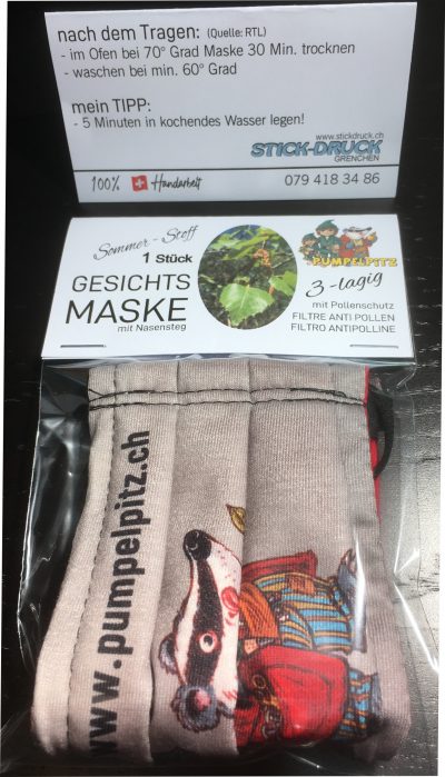 das ORIGINAL = hochwertige STOFF-Maske mit PUMPELPiTZ Design