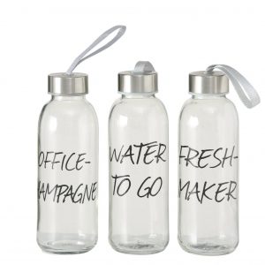 Trinkflasche 3er Set Glas