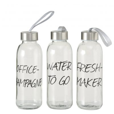 Trinkflasche 3er Set Glas