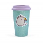 Travel Keramikbecher mit Silikondeckel "Einhorn-Glitzer"