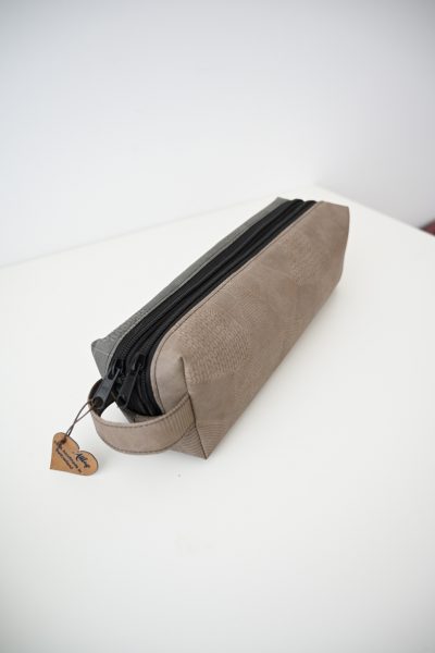 Rolletui Doppelzipp gross Eco pelle beige/taupe S A L E