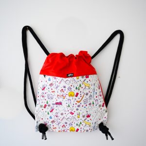 Beuteltasche aus Kunstleder Schweizer Kollektion rot