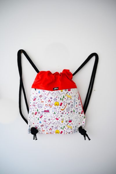 Beuteltasche aus Kunstleder Schweizer Kollektion rot