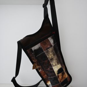 Rucksack aus Blache und Kunstleder Kuhfell. S A L E