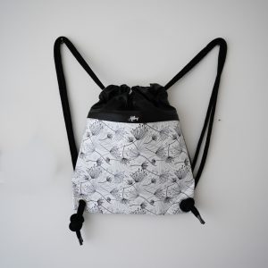 Beuteltasche aus Kunstleder Pusteblumen weiss