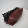 Rolletui Doppelzipp gross Eco pelle schwarz/braun Schlangenoptik S A L E