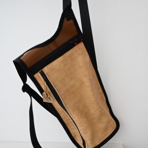 Rucksack aus Blache und Kunstleder Schlangenoptik beige. S A L E