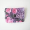 Portmonée klein mit Reissverschluss Zebra Blumen pink