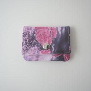 Portmonée klein mit Reissverschluss Zebra Blumen pink
