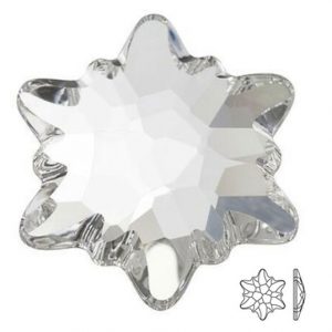 2753/G Swarovski Edelweiss, Crystal, Hot Fix, 10mm, 6Stk