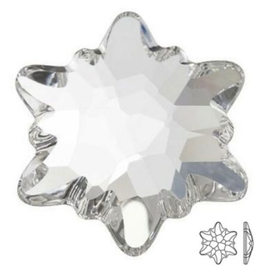 2753/G Swarovski Edelweiss, Crystal, Hot Fix, 10mm, 6Stk
